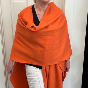 RANI ARABELLA Orange Cashmere Shawl